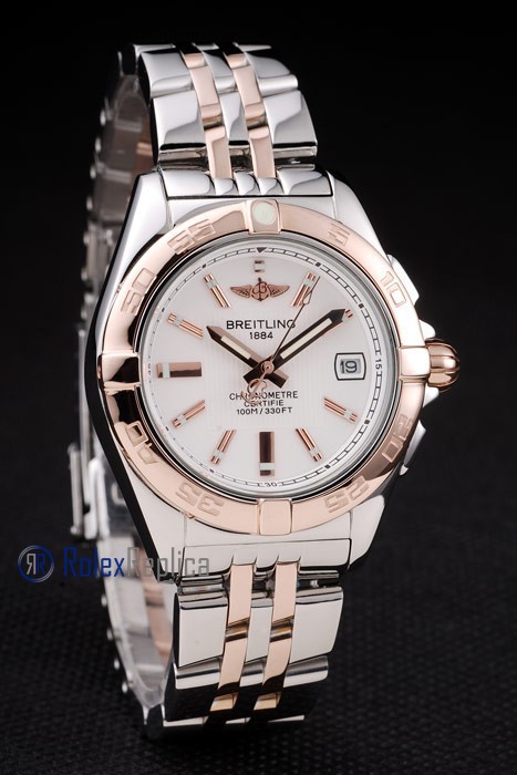 Breitling replica chronographe lady acciaio oro imitazione copia - immagine 2