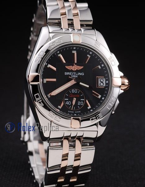 Breitling replica chronographe lady black dial acciaio oro imitazione copia