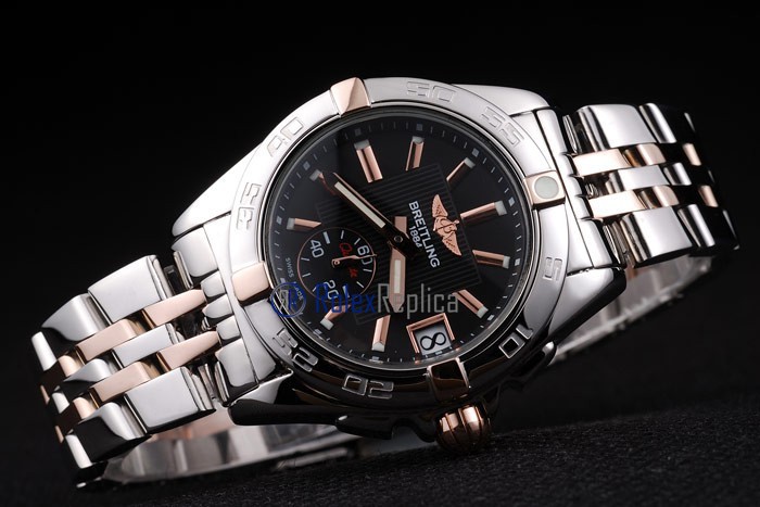Breitling replica chronographe lady black dial acciaio oro imitazione copia - immagine 5