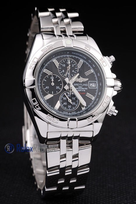 Breitling replica chrono chronographe lady acciaio black dial imitazione copia - immagine 2