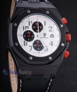 audemars piguet replica chrono offshore gommino panda pvd strip leather imitazione copia