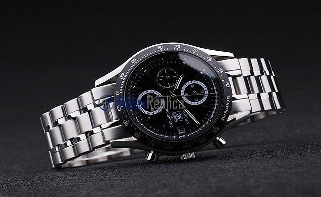 Tag-heuer replica carrera chrono acciaio black dial imitazione copia - immagine 5