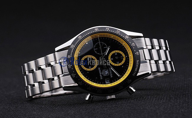 Tag-heuer replica carrera chrono acciaio yellow dial imitazione copia - immagine 4