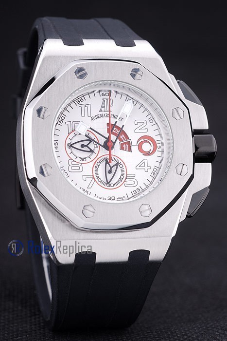 audemars piguet replica chrono offshore acciaio alinghi team strip rubber imitazione copia - immagine 3