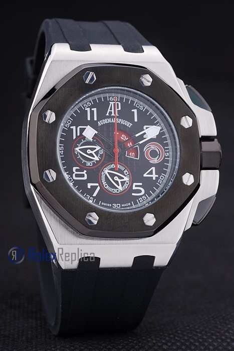 audemars piguet replica chrono offshore acciaio alinghi team black strip rubber imitazione copia