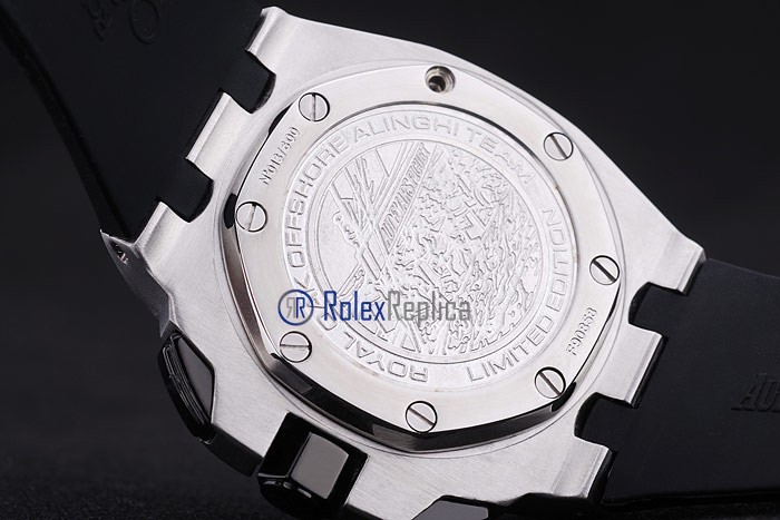 audemars piguet replica chrono offshore acciaio alinghi team black strip rubber imitazione copia - immagine 10