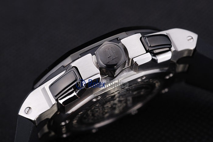 audemars piguet replica chrono offshore acciaio alinghi team black strip rubber imitazione copia - immagine 2