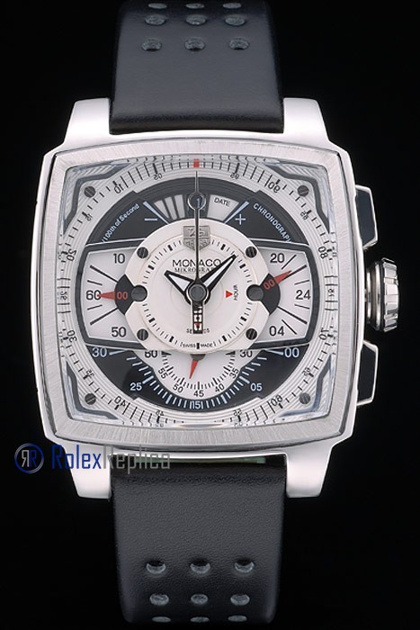 Tag-heuer replica gran carrera monaco strip rubber-b chrono acciaio imitazione copia - immagine 2
