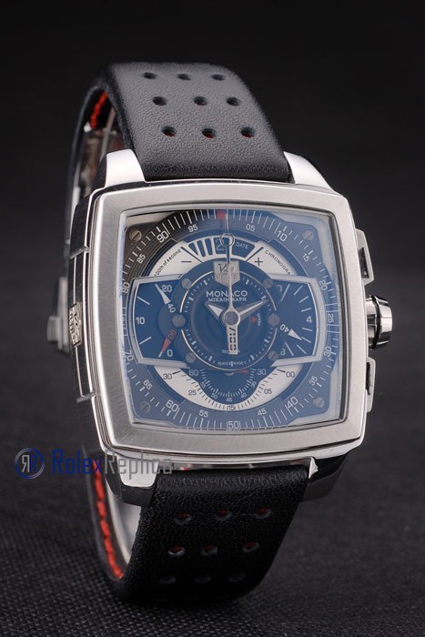 Tag-heuer replica gran carrera monaco strip rubber-b chrono black imitazione copia - immagine 6