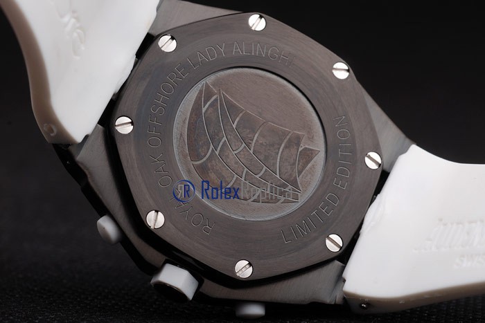 audemars piguet replica chrono offshore acciaio alinghi team lady white strip rubber imitazione copia - immagine 7