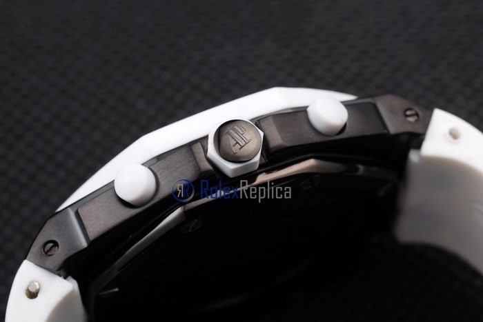 audemars piguet replica chrono offshore acciaio alinghi team lady white strip rubber imitazione copia - immagine 8
