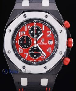 Alternative view of audemars piguet replica chrono offshore singapore GP2008 red strip leather imitazione copia
