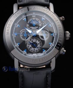 Alternative view of audemars piguet replica chrono offshore william j clinton pvd strip leather imitazione copia