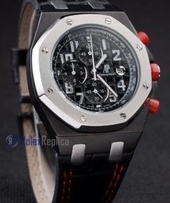 audemars piguet replica chrono offshore singapore GP2008 black strip leather imitazione copia