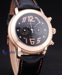 audemars piguet replica chrono tourbillon rose gold black strip leather imitazione copia