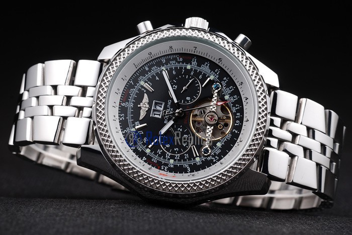 Breitling replica chrono acciaio navitimer tourbillon black dial imitazione copia - immagine 9