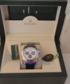 Alternative view of rolex replica daytona vip pelle acciaio white dial orologio replica copia imitazione