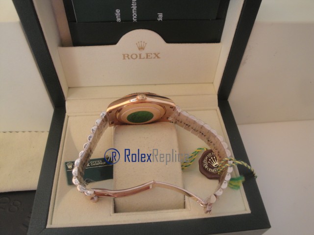 rolex replica daydate rose gold green dial orologio replica copia imitazione - immagine 12