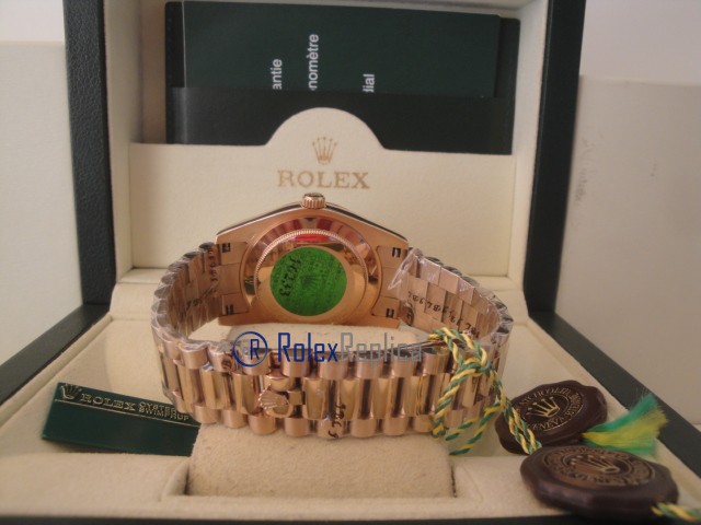 rolex replica daydate rose gold green dial orologio replica copia imitazione - immagine 10