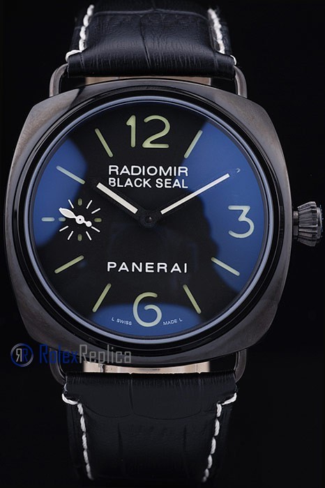 Panerai replica radiomir black seal pro-hunter pvd strip leather imitazione copia - immagine 2