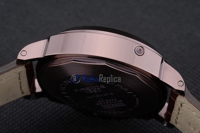Panerai replica luminor power reserve pro-hunter pvd brown strip leather imitazione copia - immagine 4