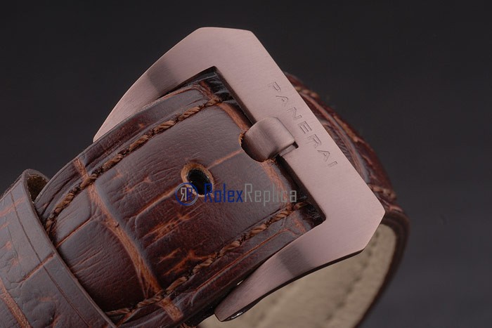 Panerai replica luminor power reserve pro-hunter pvd brown strip leather imitazione copia - immagine 8