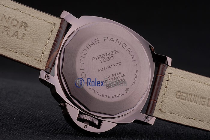 Panerai replica luminor power reserve pro-hunter pvd brown strip leather imitazione copia - immagine 11