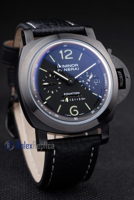 Panerai replica luminor marina equation pro-hunter pvd strip leather imitazione copia - immagine 2