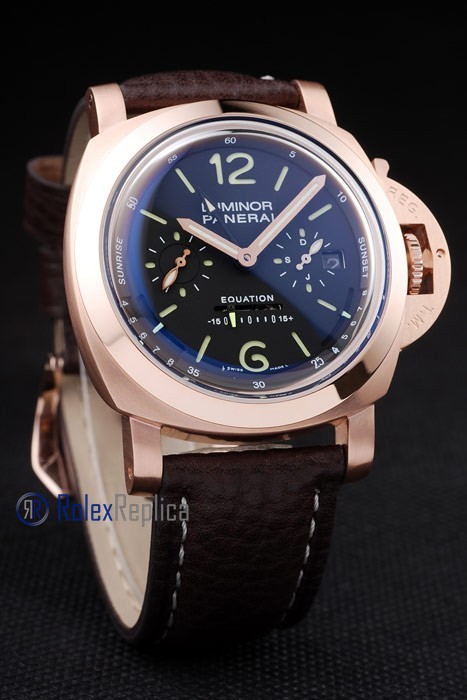 Panerai replica luminor marina equation rose gold strip leather imitazione copia - immagine 2