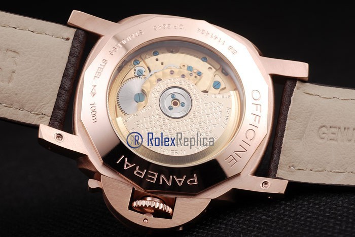 Panerai replica luminor marina equation rose gold strip leather imitazione copia - immagine 9