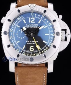 Panerai replica luminor marina submersible acciaio strip leather imitazione copia