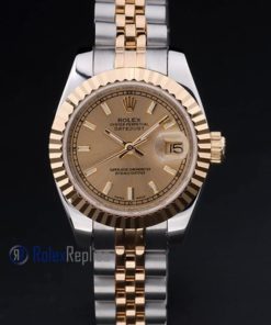 Alternative view of rolex replica datejust lady acciaio oro barrette orologio imitazione