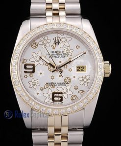 rolex replica datejust acciaio oro flower argentèè orologio imitazione