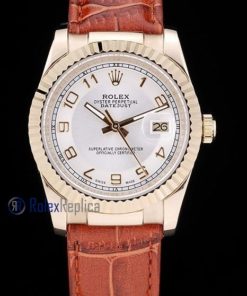 rolex replica datejust oro giallo strip leather orologio imitazione