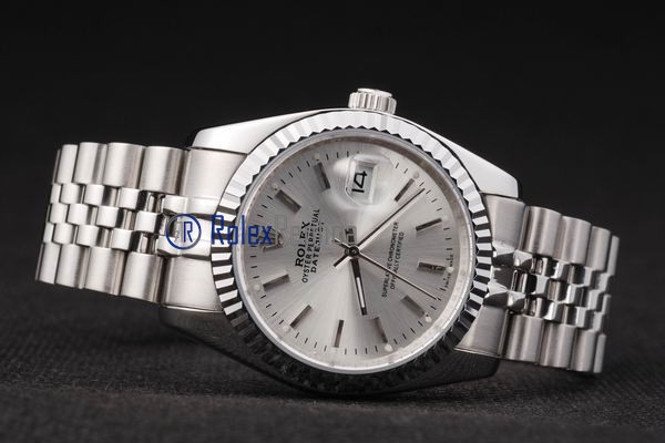 rolex replica datejust acciaio argentèè barrette orologio imitazione - immagine 8