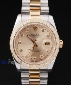 rolex replica datejust lady acciaio oro full brillantini orologio imitazione