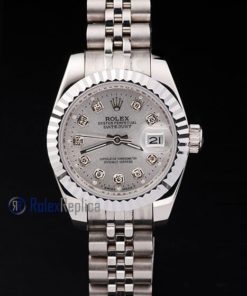 rolex replica datejust lady acciaio argentèè brillantini orologio imitazione