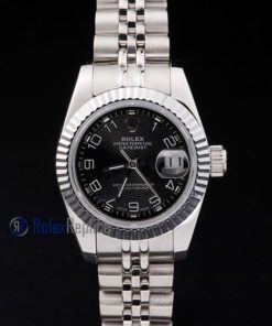 rolex replica datejust lady acciaio black arab orologio imitazione