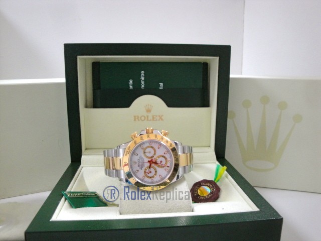 rolex replica daytona crono acciaio oro white dial orologio replica copia imitazione - immagine 6