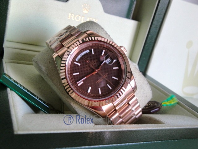 rolex replica daydate rose gold black dial orologio replica copia imitazione - immagine 6