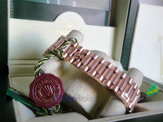 rolex replica daydate rose gold black dial orologio replica copia imitazione - immagine 7