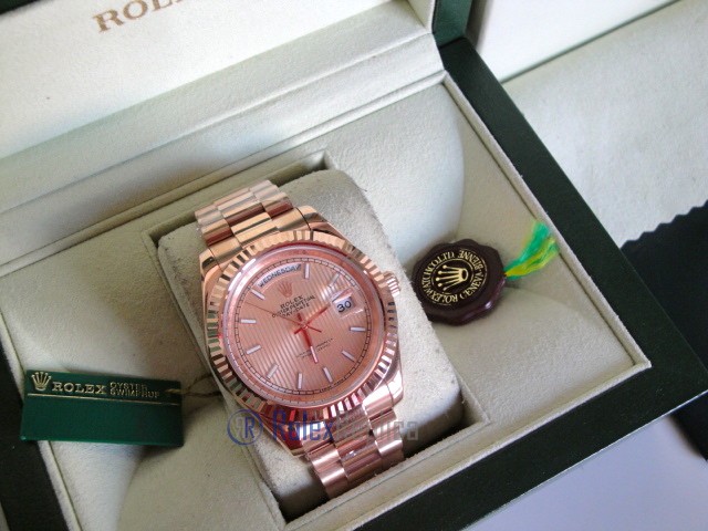rolex replica daydate full rose gold orologio replica copia imitazione - immagine 3