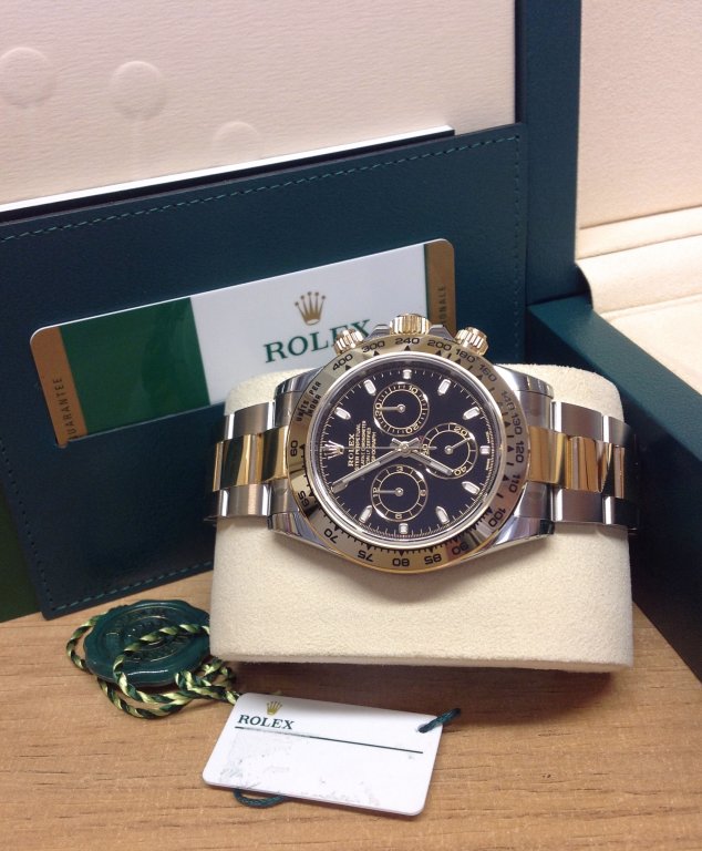 rolex replica daytona crono acciaio oro black dial orologio replica copia imitazione - immagine 3