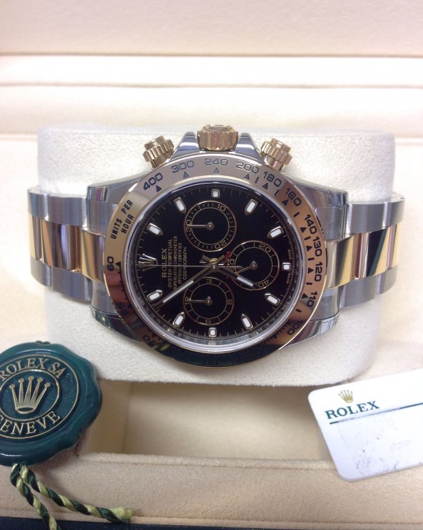 rolex replica daytona crono acciaio oro black dial orologio replica copia imitazione - immagine 6