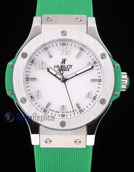 hublot replica big bang titanium white dial green orologio copia - immagine 3