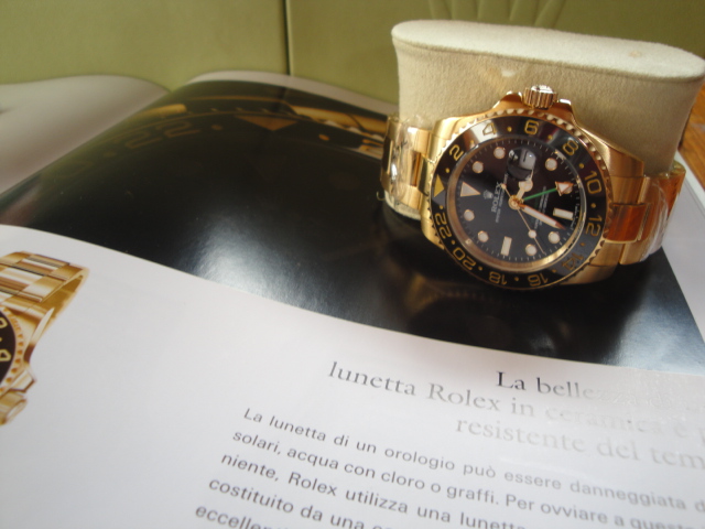 rolex replica GMT master II oro black dial ceramica orologio replica - immagine 12