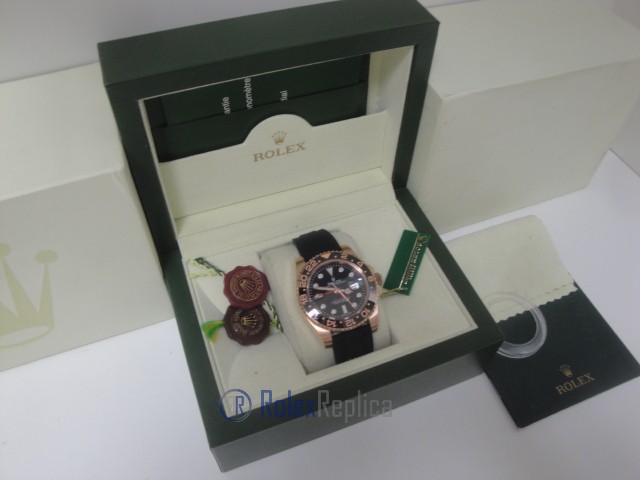 rolex replica GMT master II ceramica rose gold strip rubber orologio replica - immagine 4