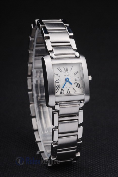 Cartier replica tank francaise acciaio white dial orologio imitazione perfetta - immagine 3