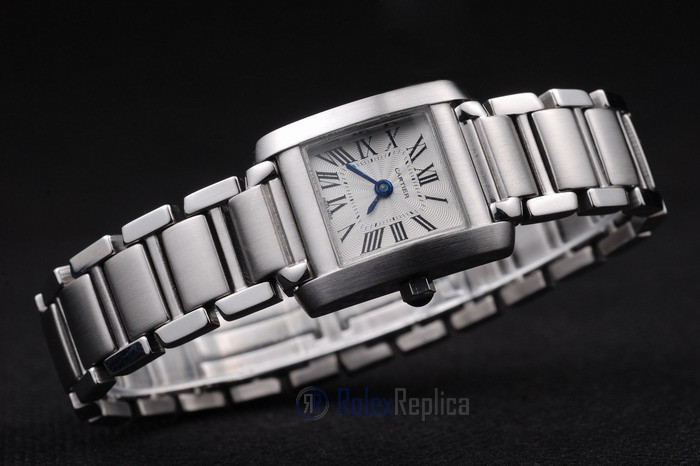 Cartier replica tank francaise acciaio white dial orologio imitazione perfetta - immagine 4