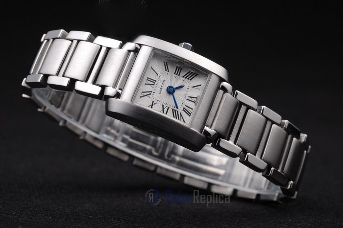 Cartier replica tank francaise acciaio white dial orologio imitazione perfetta - immagine 5